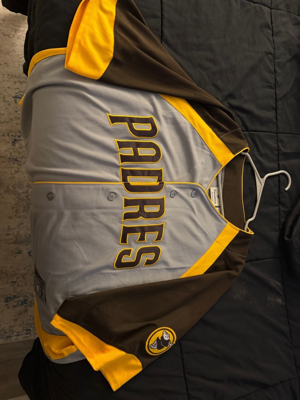 Fanatics Gray, Brown & Yellow Padres Button-Front Jersey